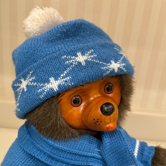 Vintage Robert Raikes Collectible Eric The Bear Wood Face And Feet - Picture 10 of 16